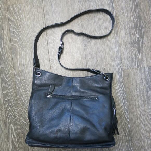 RACHEL ROY Bag Shoulder/Crossbody Leather Tassel Outside Pocket Black - Picture 2 of 8